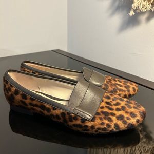 Boden Leopard Print  Calf Hair Womens Loafers Flats size 38